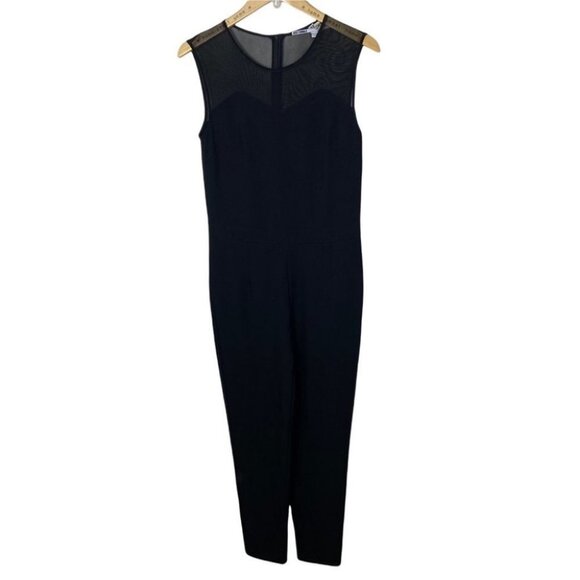 Garmentory Just Female Black Jumpsuit Size XS Mesh Panel Pockets Sleeveless Min - Picture 3 of 12